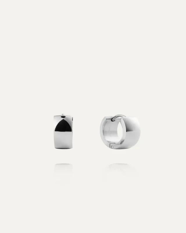 Mockberg Chunky Hoops Small øredobber sølv 13 mm