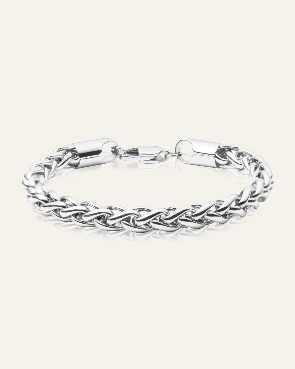 Mockberg Rebel Chain armbånd sølv flettet stål