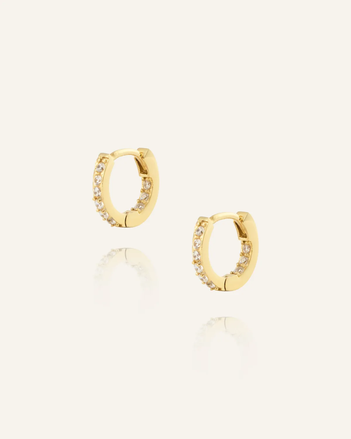 Mockberg Sparkle Mini Hoops øredobber gull 11 mm zirconia