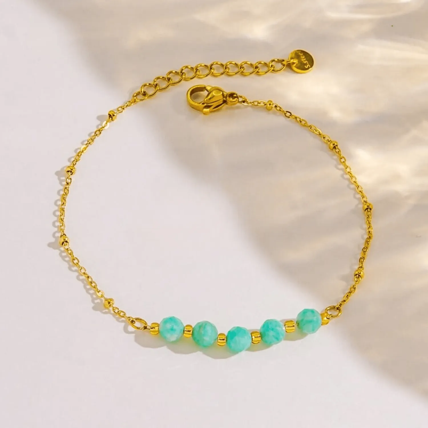 Mea Nani Miami Love armbånd turkis gull 18K naturstein