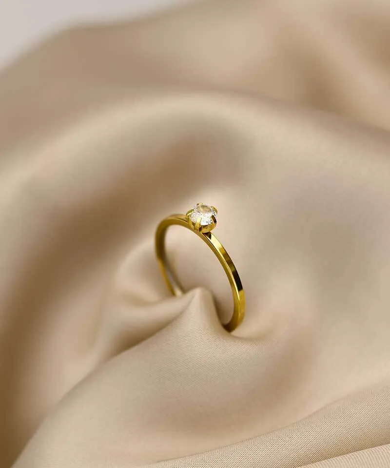 Blomdahl Tiffany Precious ring cz white gull