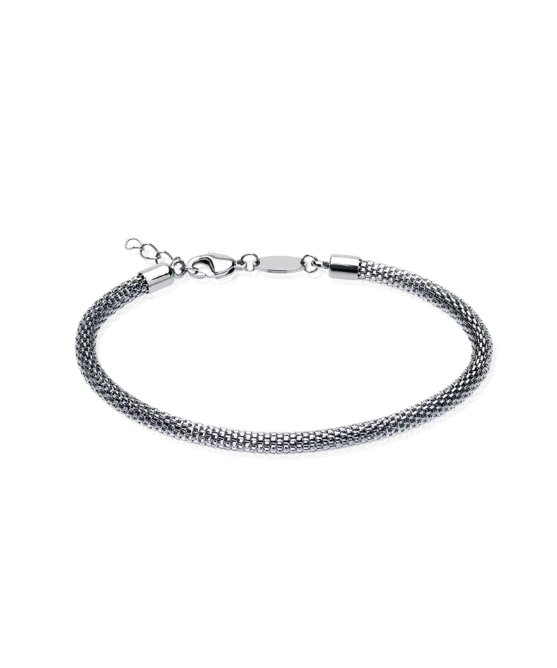 Blomdahl Grand Round Mesh armbånd sølv 15,5–19 cm