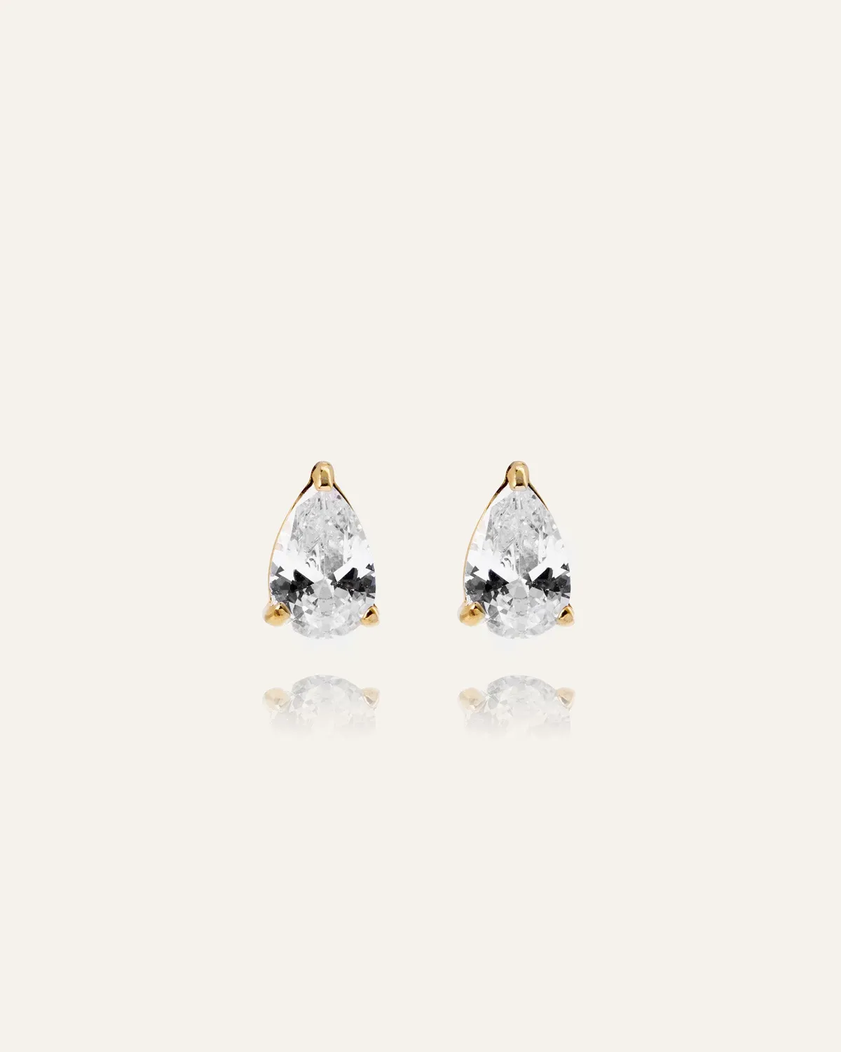 Mockberg Belle White Medium Studs øredobber gull