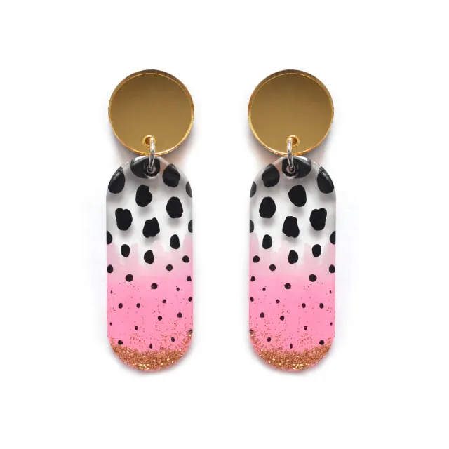 BooandBooFactory Pink Watermelon øredobber stift resin