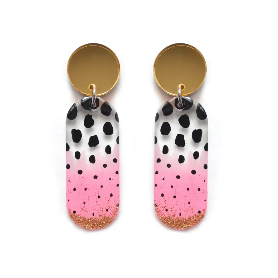 BooandBooFactory Pink Watermelon øredobber stift resin