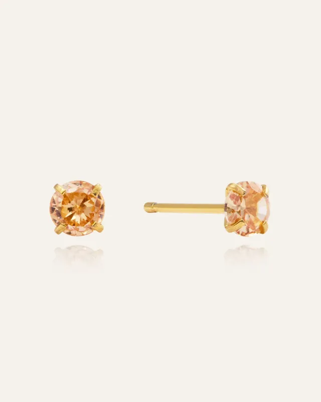 Mockberg Jolie Champagne studs gull 4 mm