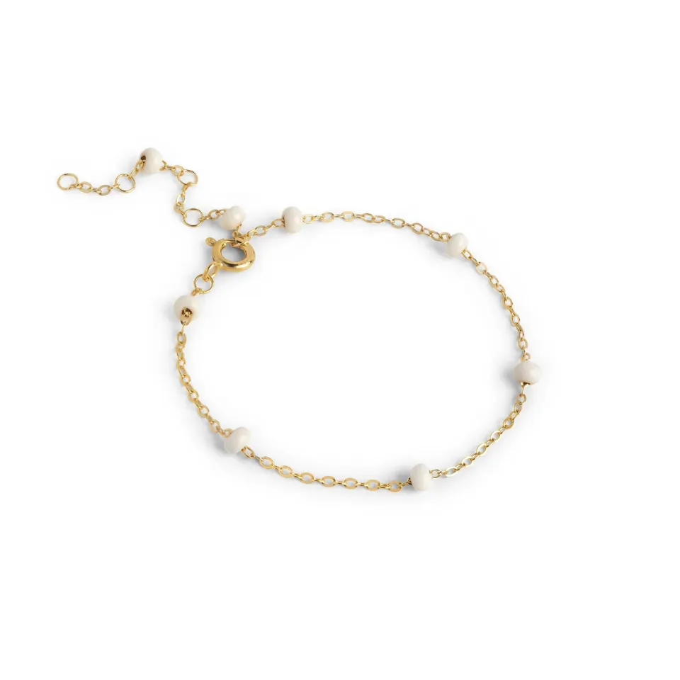 Enamel Lola Bold armbånd 15+4 cm daisy gull