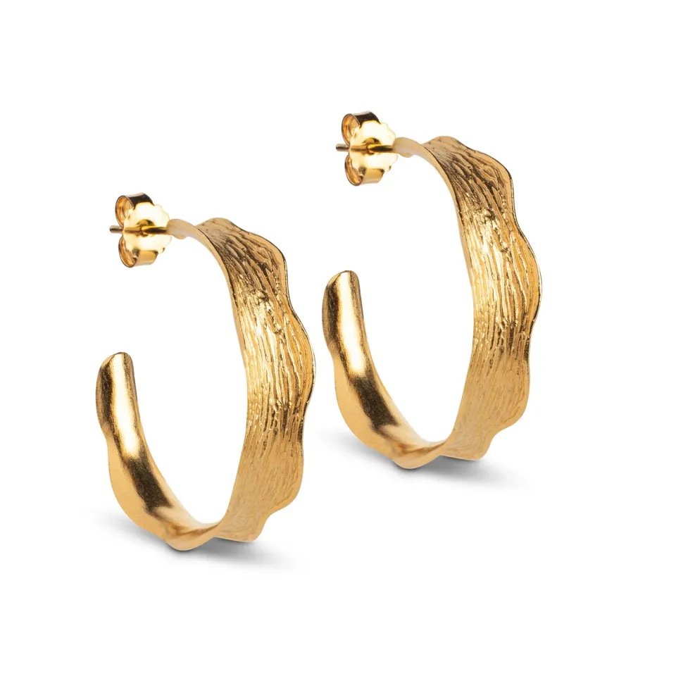 Enamel Ane Large hoops 30 mm gull chunky