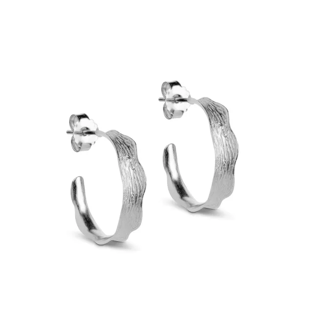 Enamel Ane Small hoops 20 mm forsølvet sølv