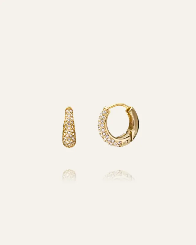 Mockberg Pavé Precious small hoops øredobber gull 14 mm vanntette