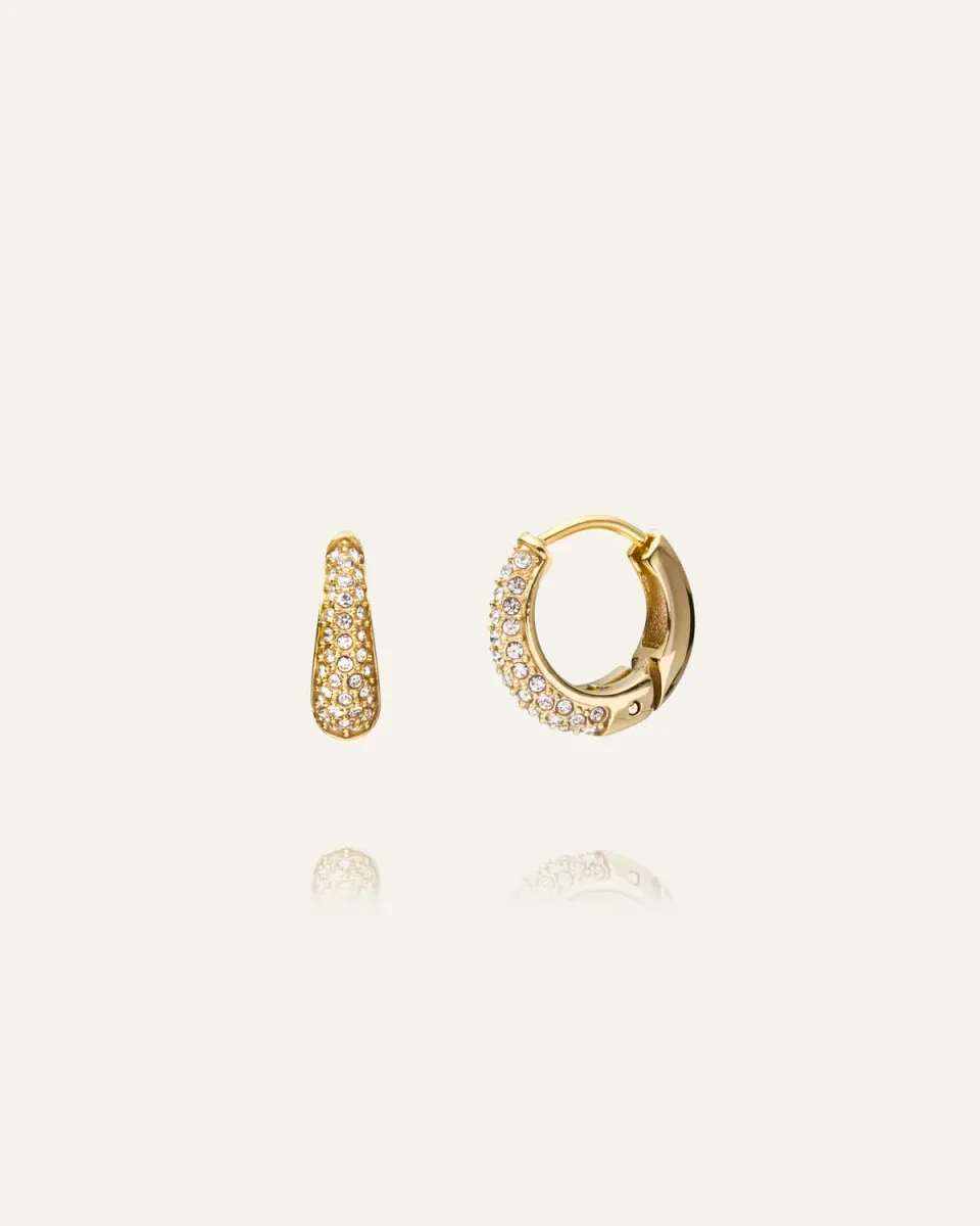 Mockberg Pavé Precious small hoops øredobber gull 14 mm vanntette