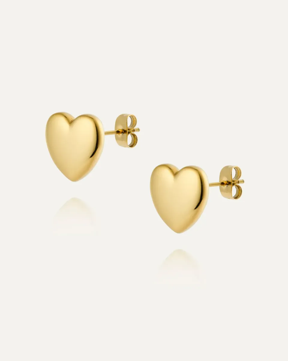 Mockberg Love Large Studs øredobber gull hjerte