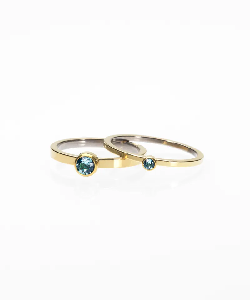 Blomdahl Bezel ring aquamarine gull titan 16 mm