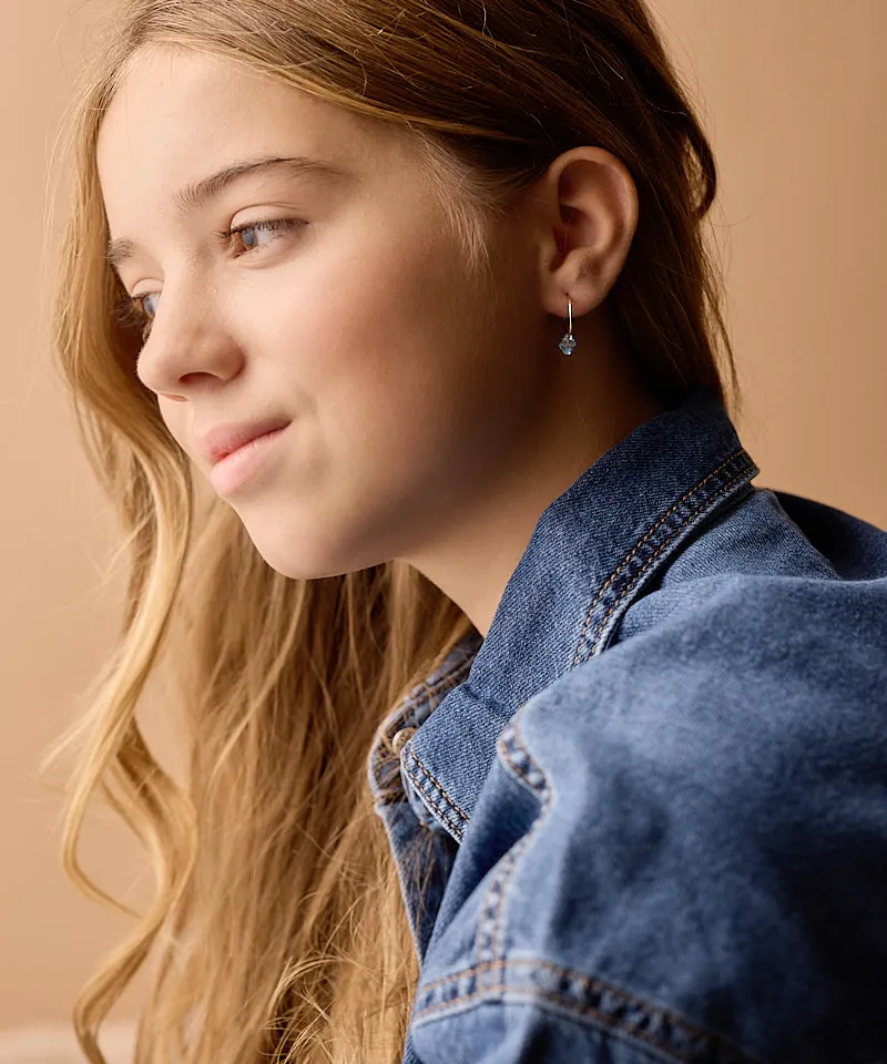 Blomdahl Ear Ring 14 mm Bicone øredobber aquamarine gull