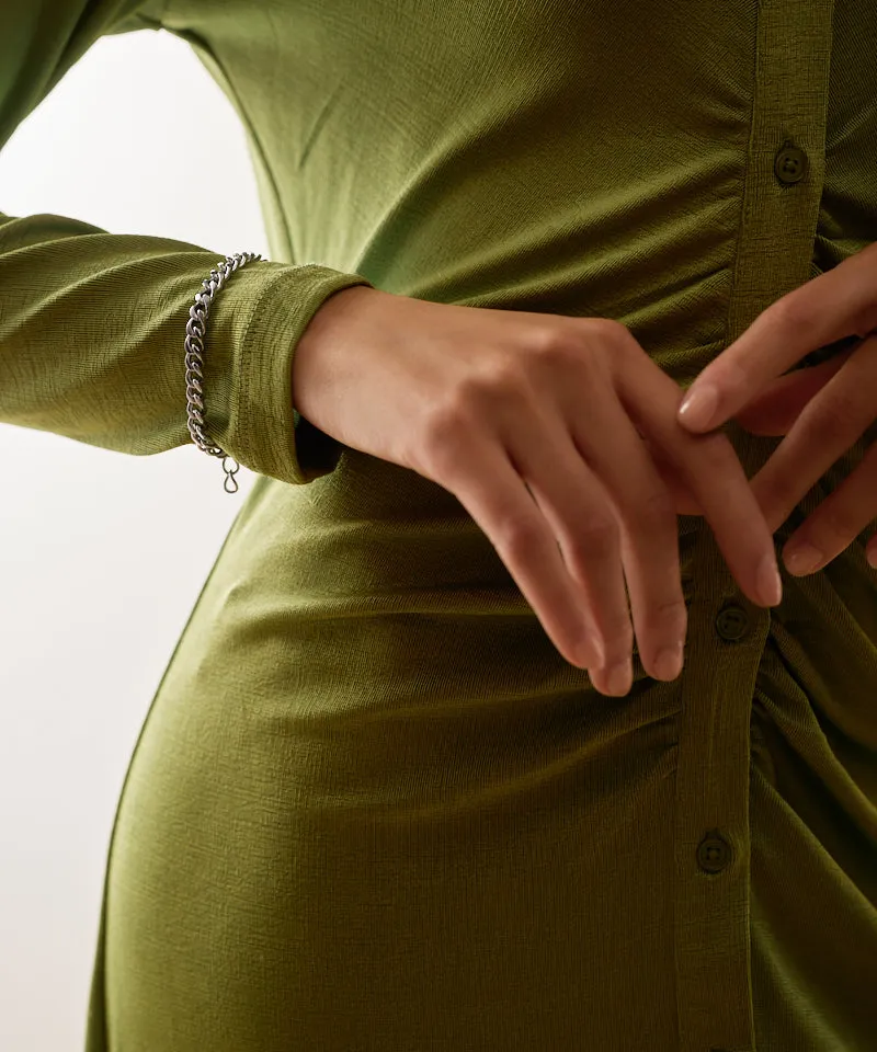Blomdahl Grand Curb Link armbånd 15,5–19 cm sølvfarget