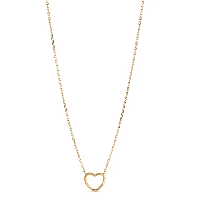 Enamel Organic Heart halskjede 40+5 cm gull