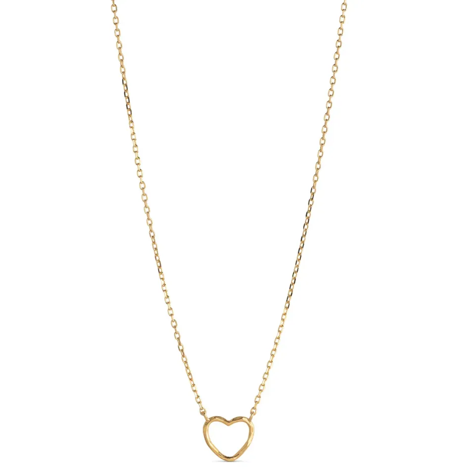 Enamel Organic Heart halskjede 40+5 cm gull