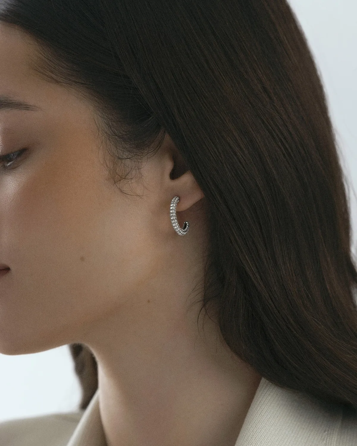 Mockberg Pavé Eternal Large hoops sølv 20 mm
