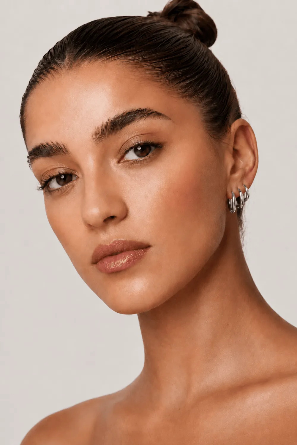 Mea Nani Chunky Hoops Set øredobber sølv 6-pk