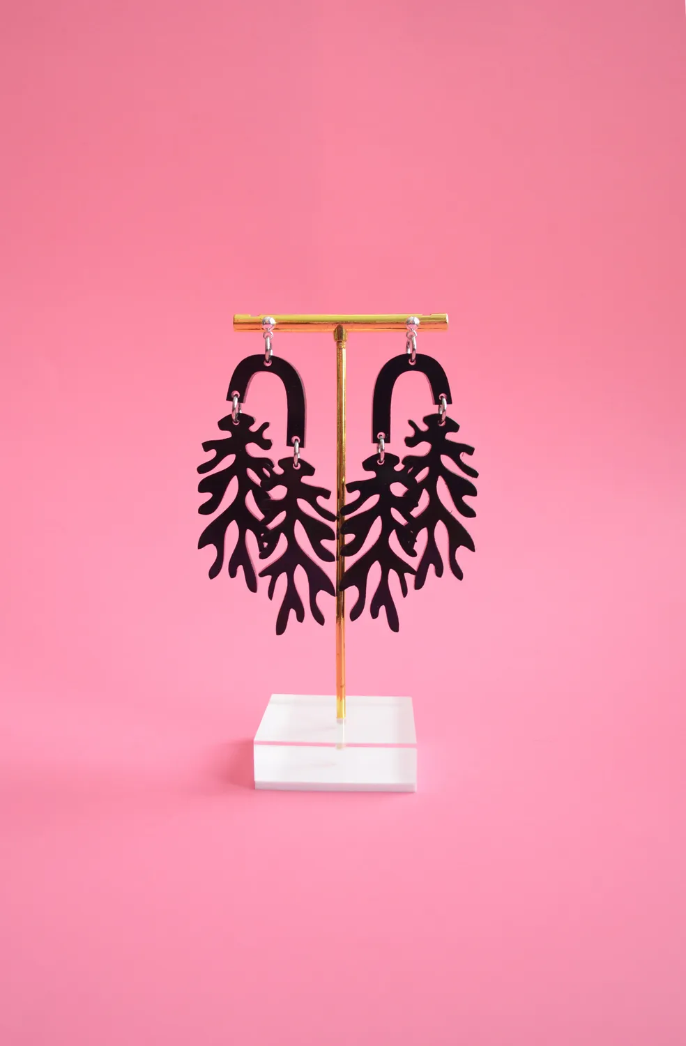 BooandBooFactory Matisse Leaf øredobber svart gull