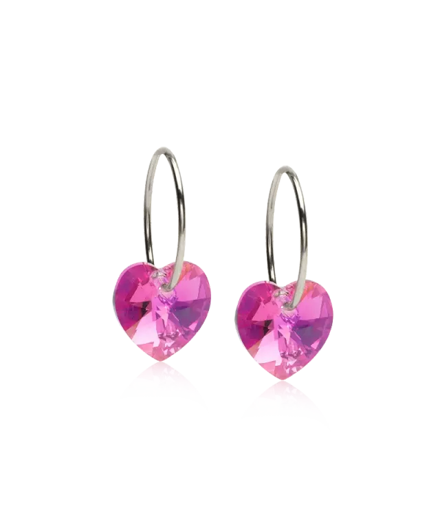 Blomdahl Ear Ring 14 mm Pendant Heart ørering titan Rose