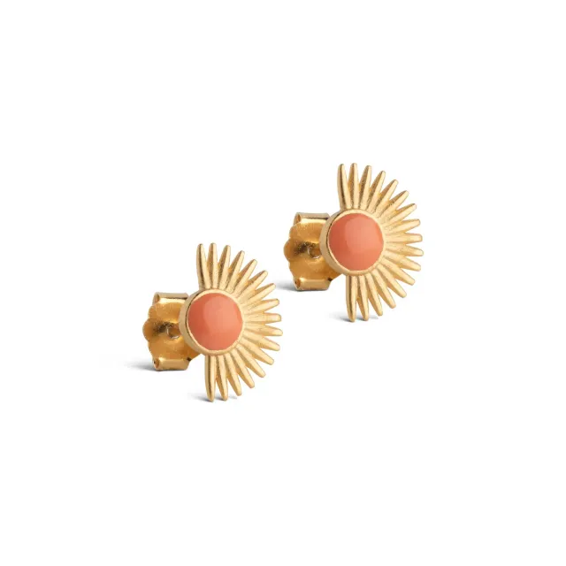 Enamel Soleil øredobber light coral 11 mm