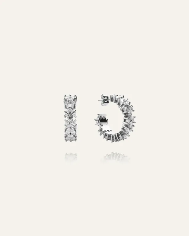 Mockberg Queen Large øredobber sølv cubic zirconia
