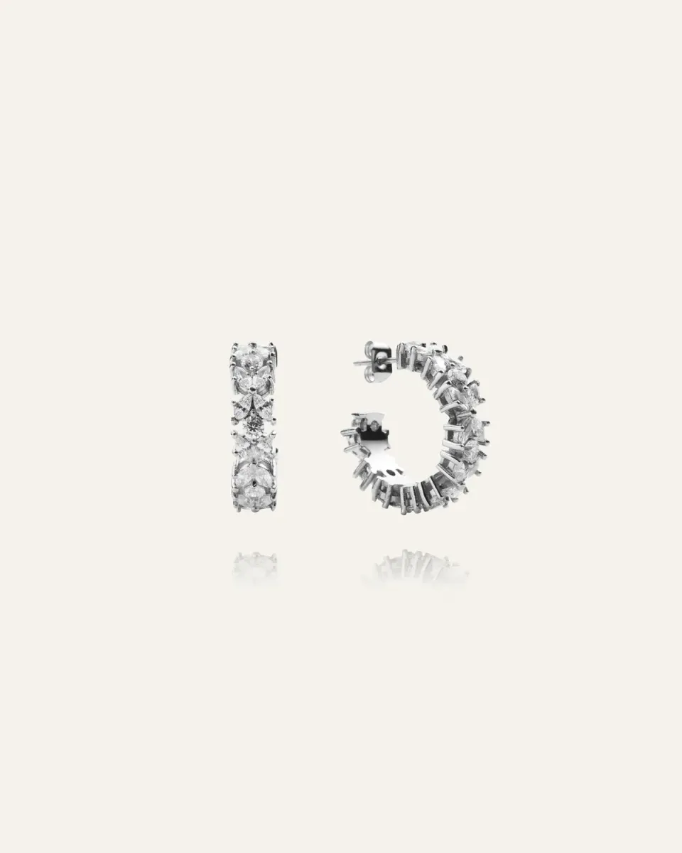 Mockberg Queen Large øredobber sølv cubic zirconia