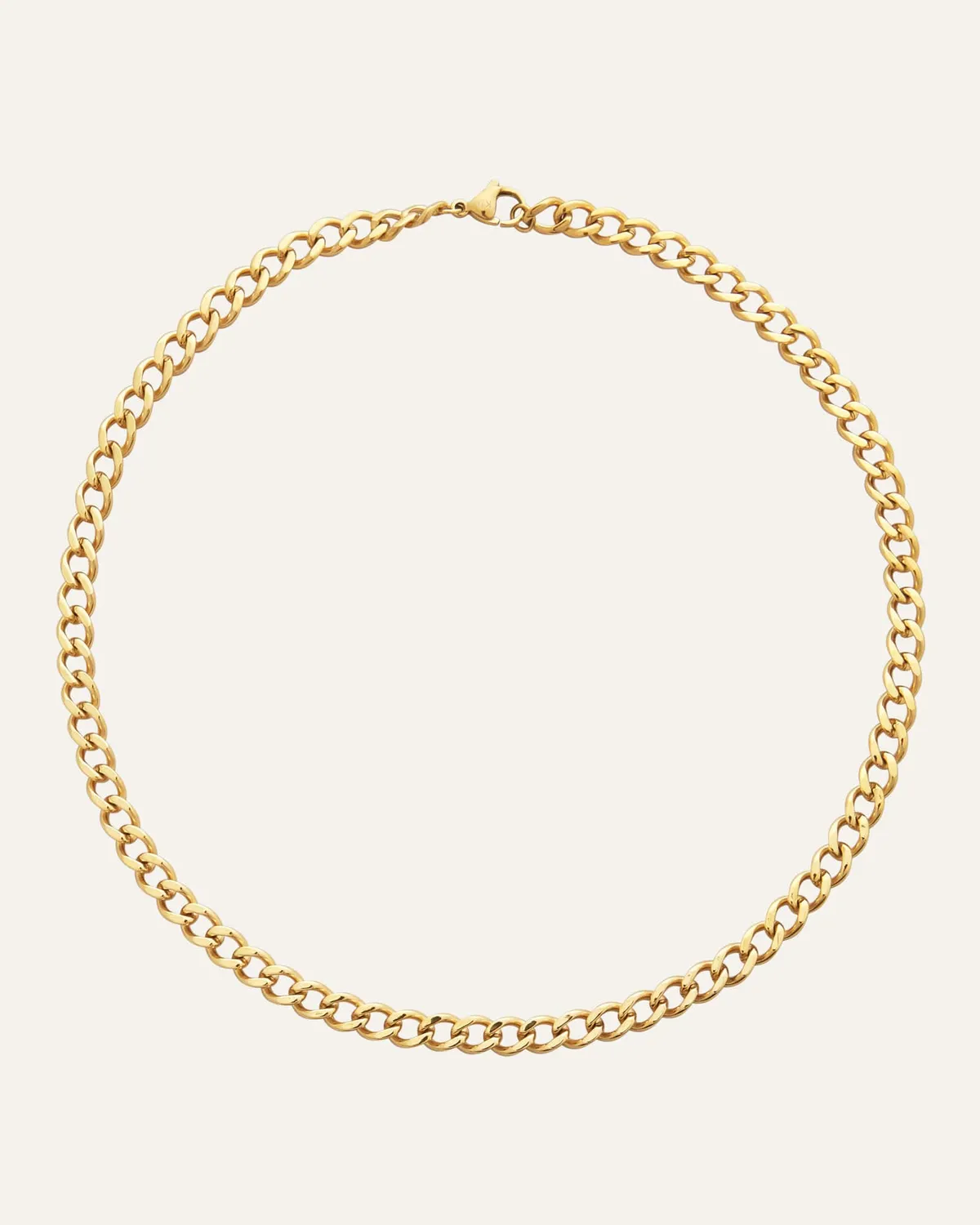 Mockberg Curb Chain halskjede gull 450 millimeter