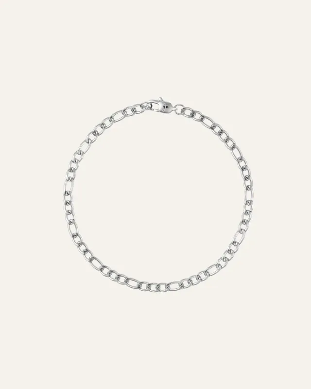 Mockberg Thin Figaro Bracelet armbånd sølv 3 mm vanntett