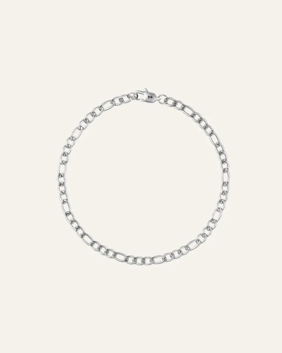 Mockberg Thin Figaro Bracelet armbånd sølv 3 mm vanntett