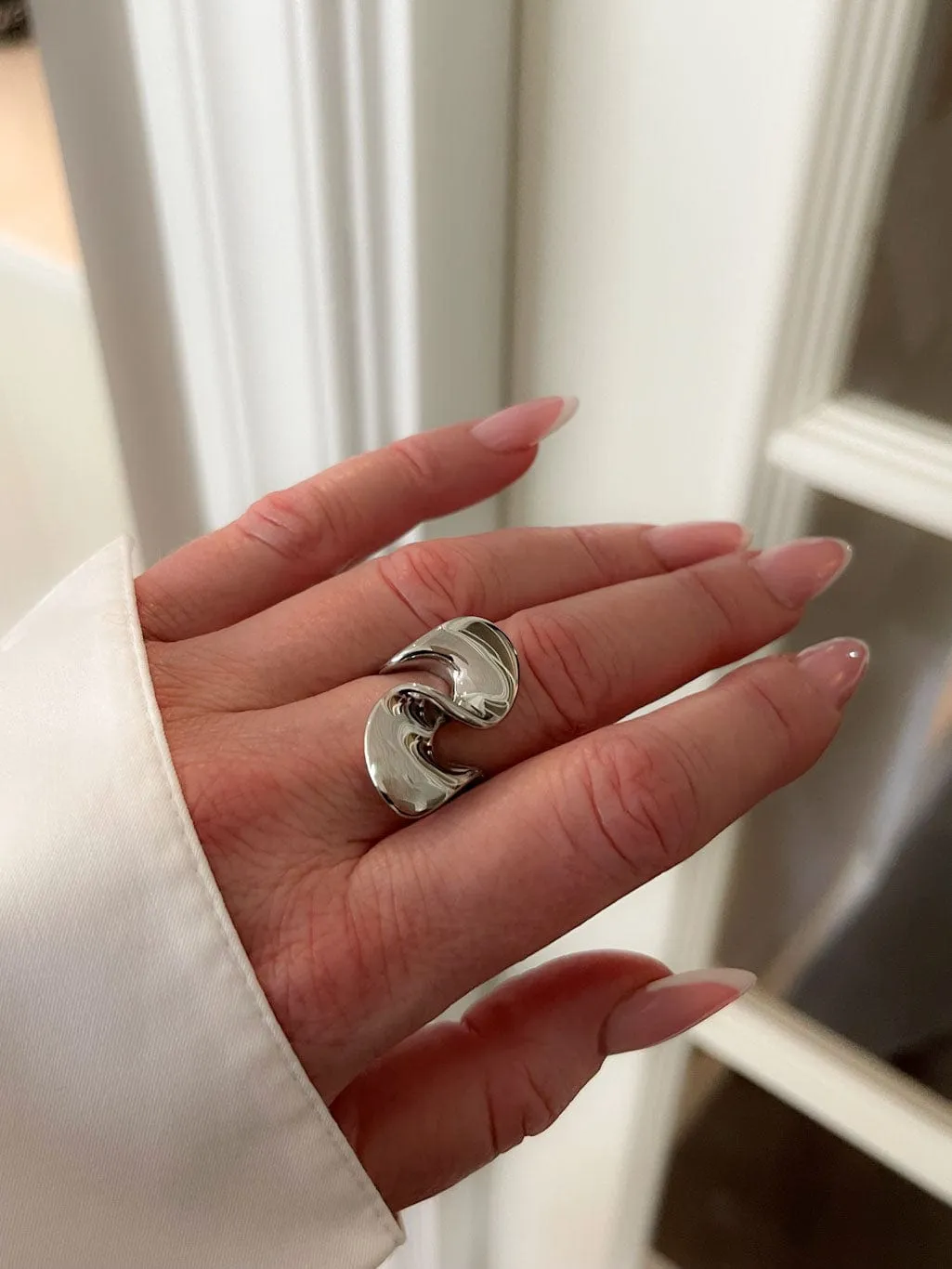 Mea Nani Swirl Ring sølv kirurgisk stål nikkelfri