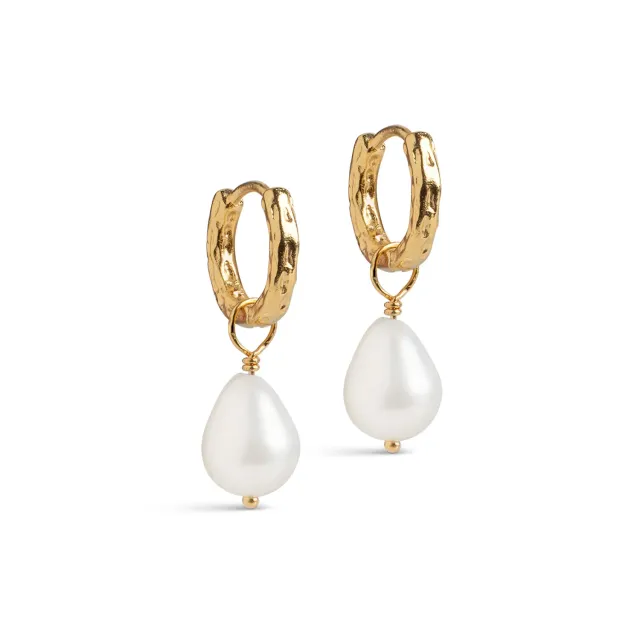 Enamel Significant Pearl hoops perle 27x13 mm