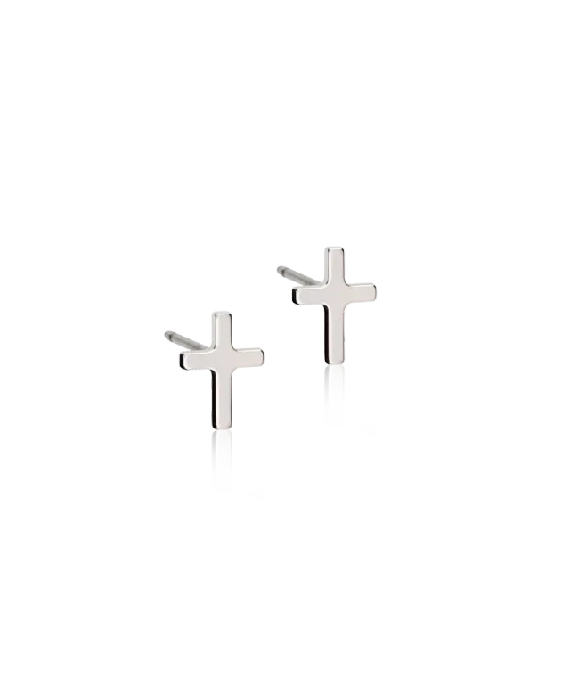 Blomdahl Plain Cross øredobber titan 8 mm nikkelfri