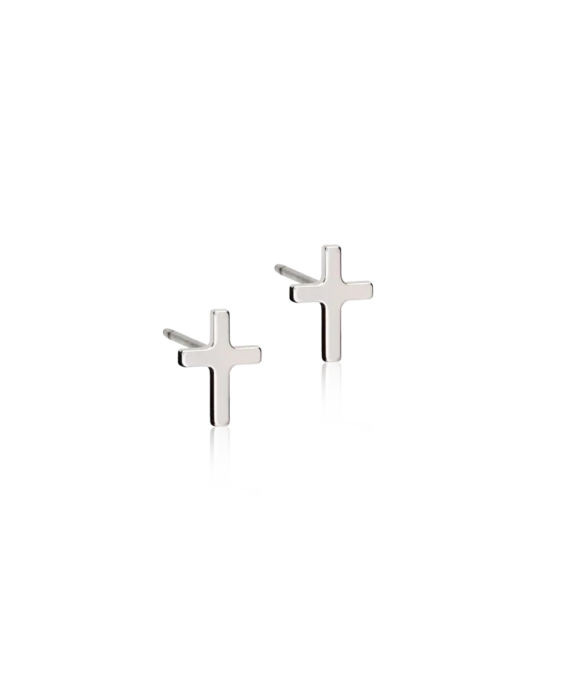 Blomdahl Plain Cross øredobber titan 8 mm nikkelfri