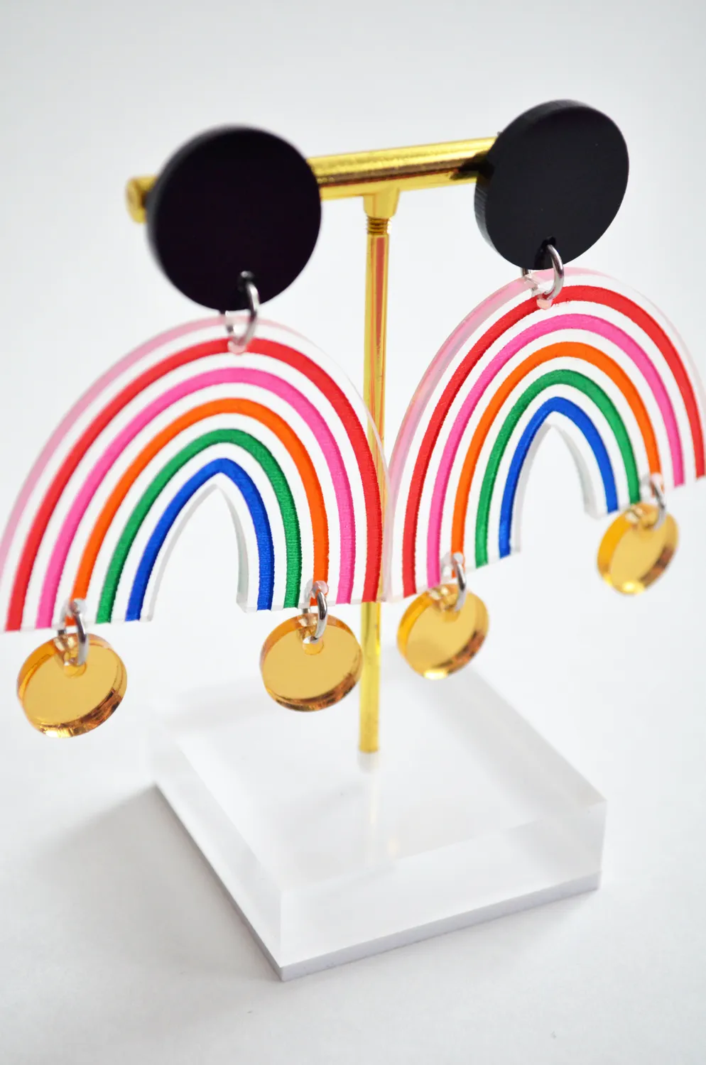 BooandBooFactory Rainbow øredobber statement regnbue