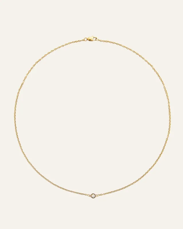 Mockberg Thin Sparkle Necklace halskjede gull vanntett