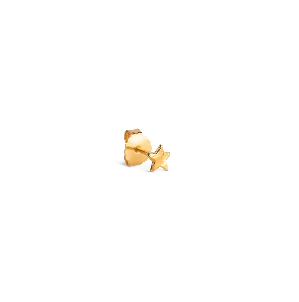 Enamel Star Energy stud 5 mm gull single stjerne