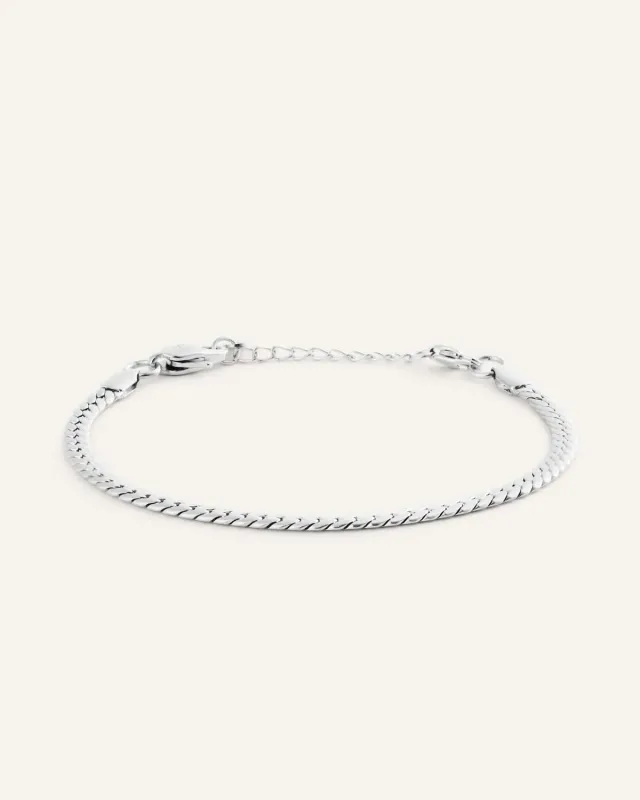 Mockberg Serpentine Chain Bracelet armbånd sølv stål