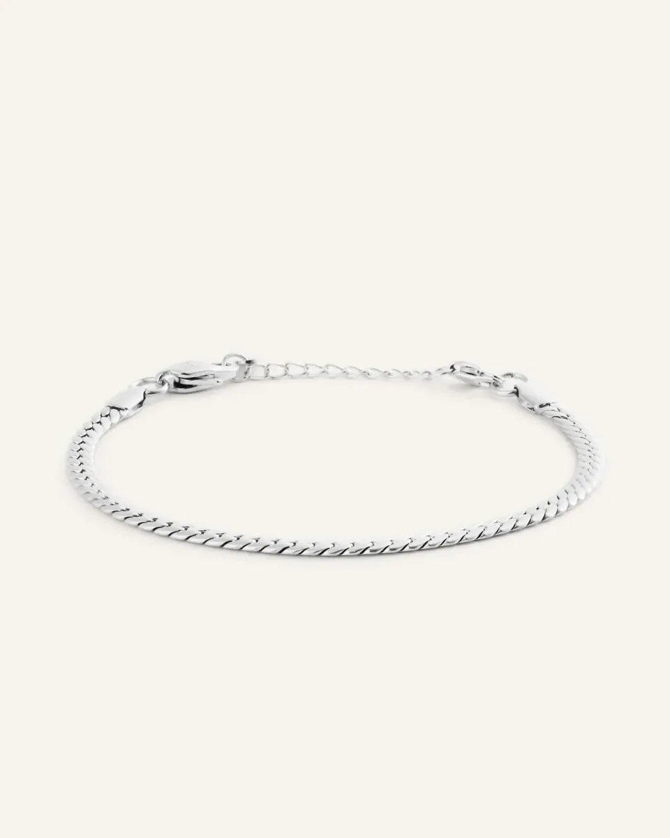 Mockberg Serpentine Chain Bracelet armbånd sølv stål