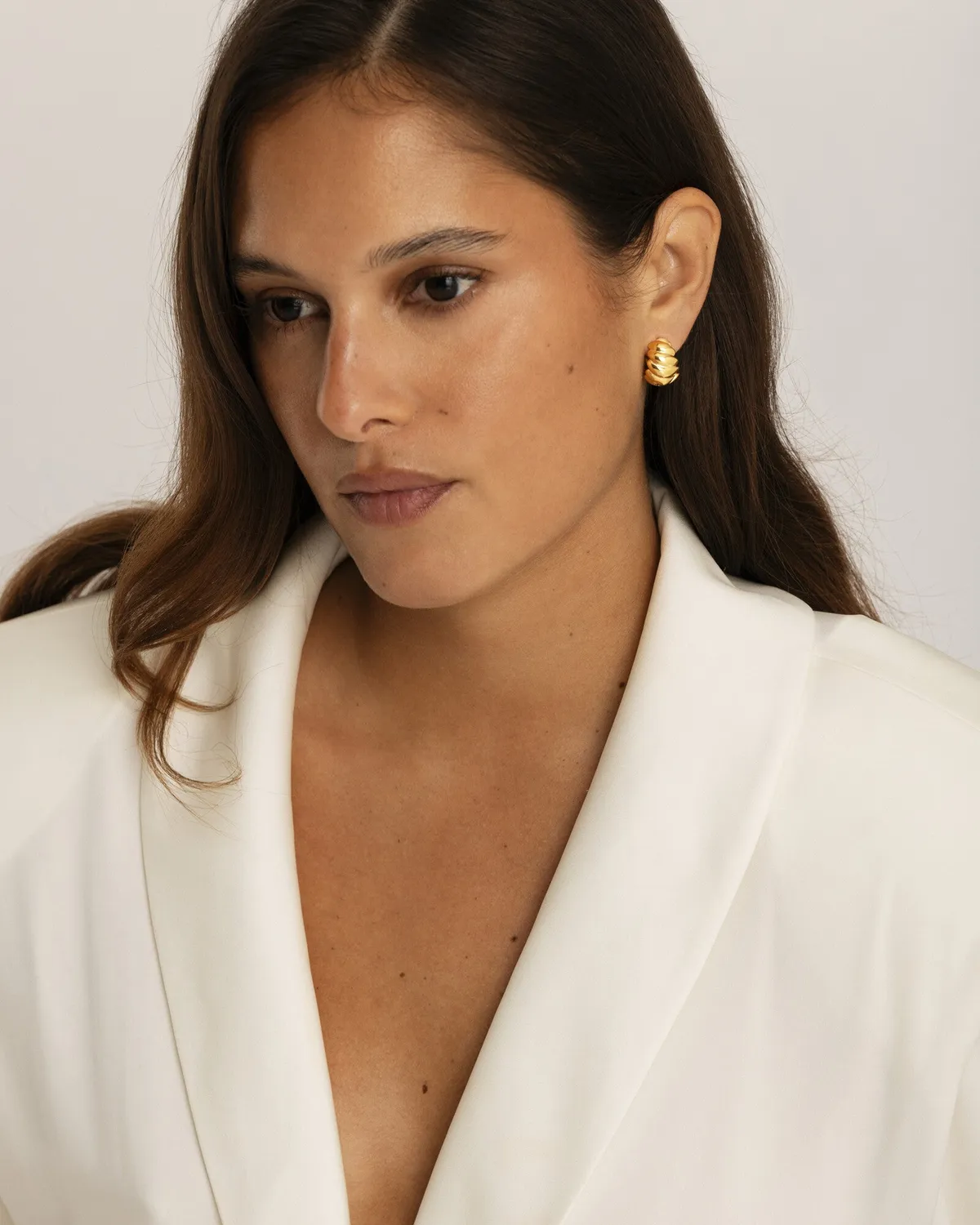 Mockberg Seléne Medium Hoops øredobber gull 18 mm