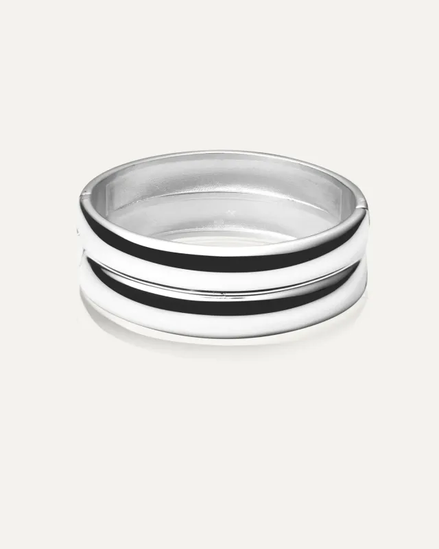 Mockberg Rebel Double Bangle arm 22 mm sølv