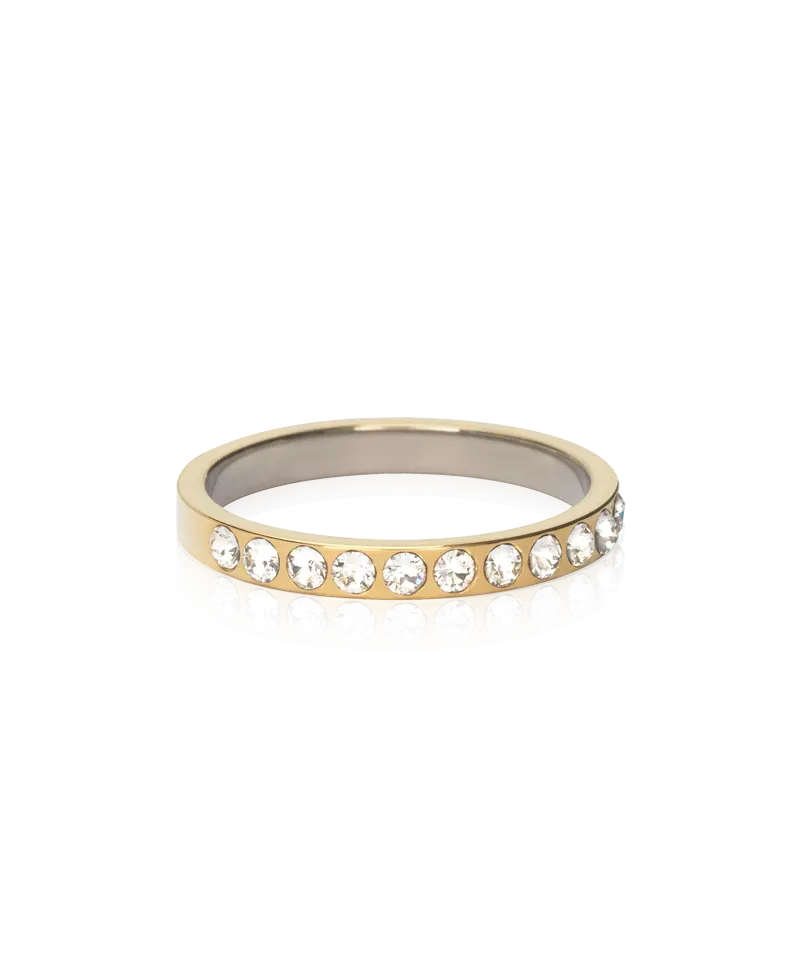 Blomdahl Brilliance Curved ring crystal gullfarget