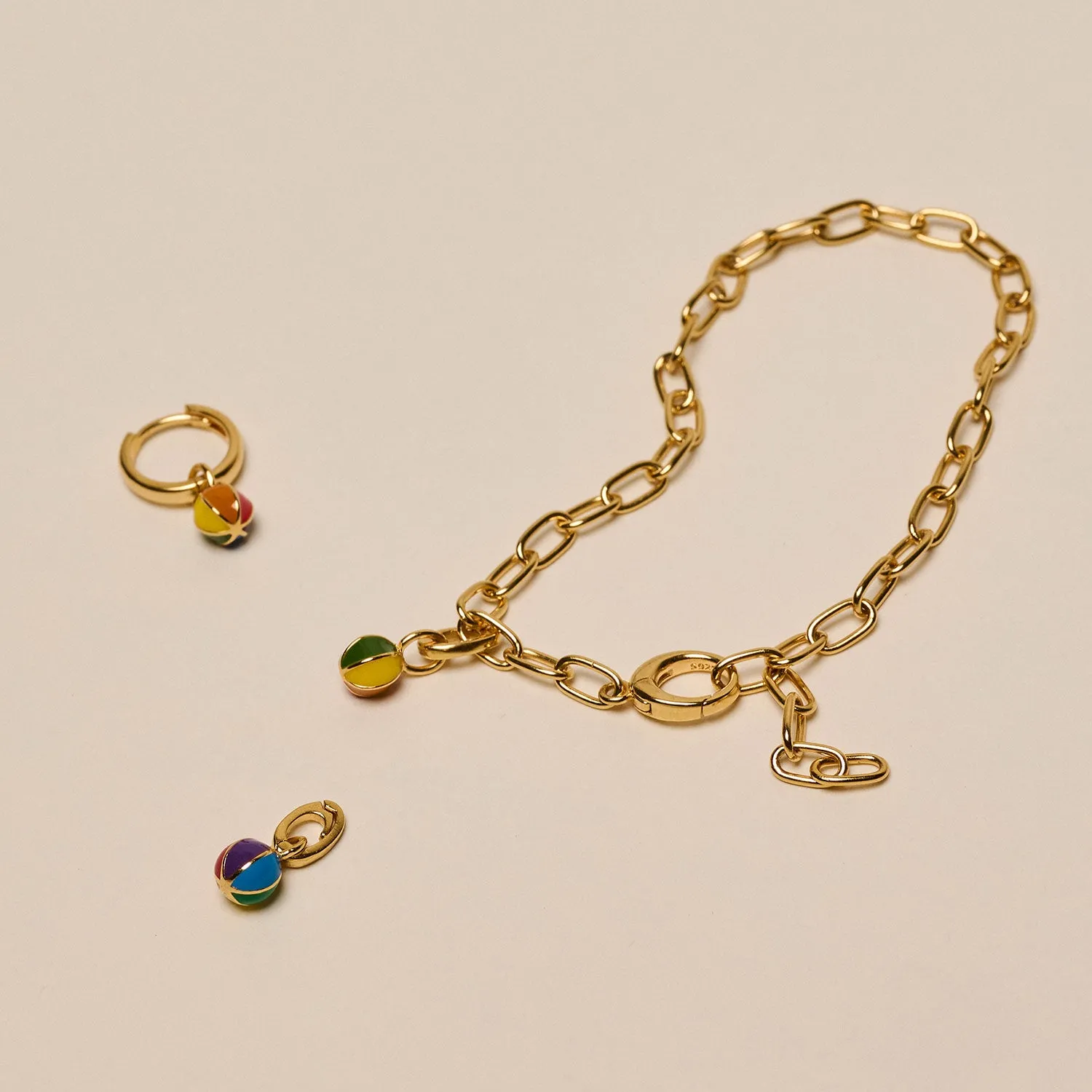 Enamel Lola Diversity charm 7 mm regnbue