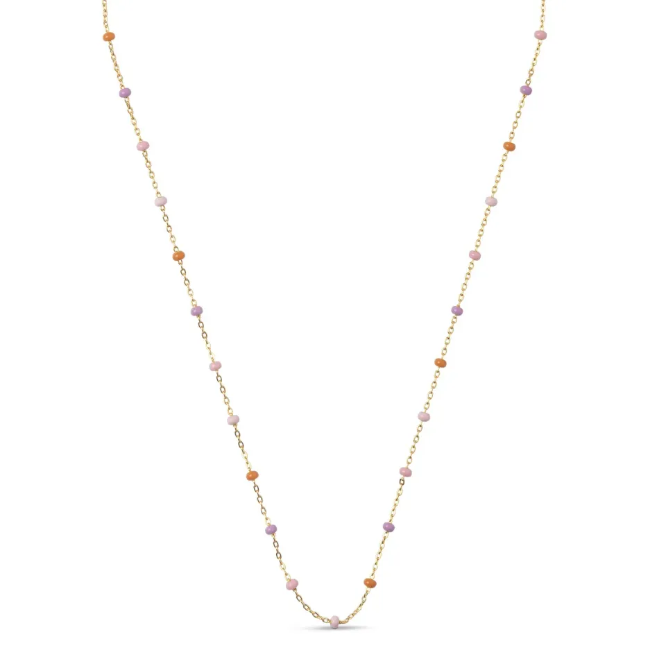 Enamel Lola halskjede blush 38 + 2 + 2 cm