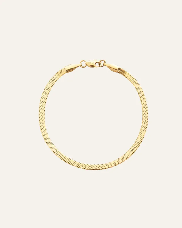 Mockberg Thin Snake Bracelet armbånd gull 3mm