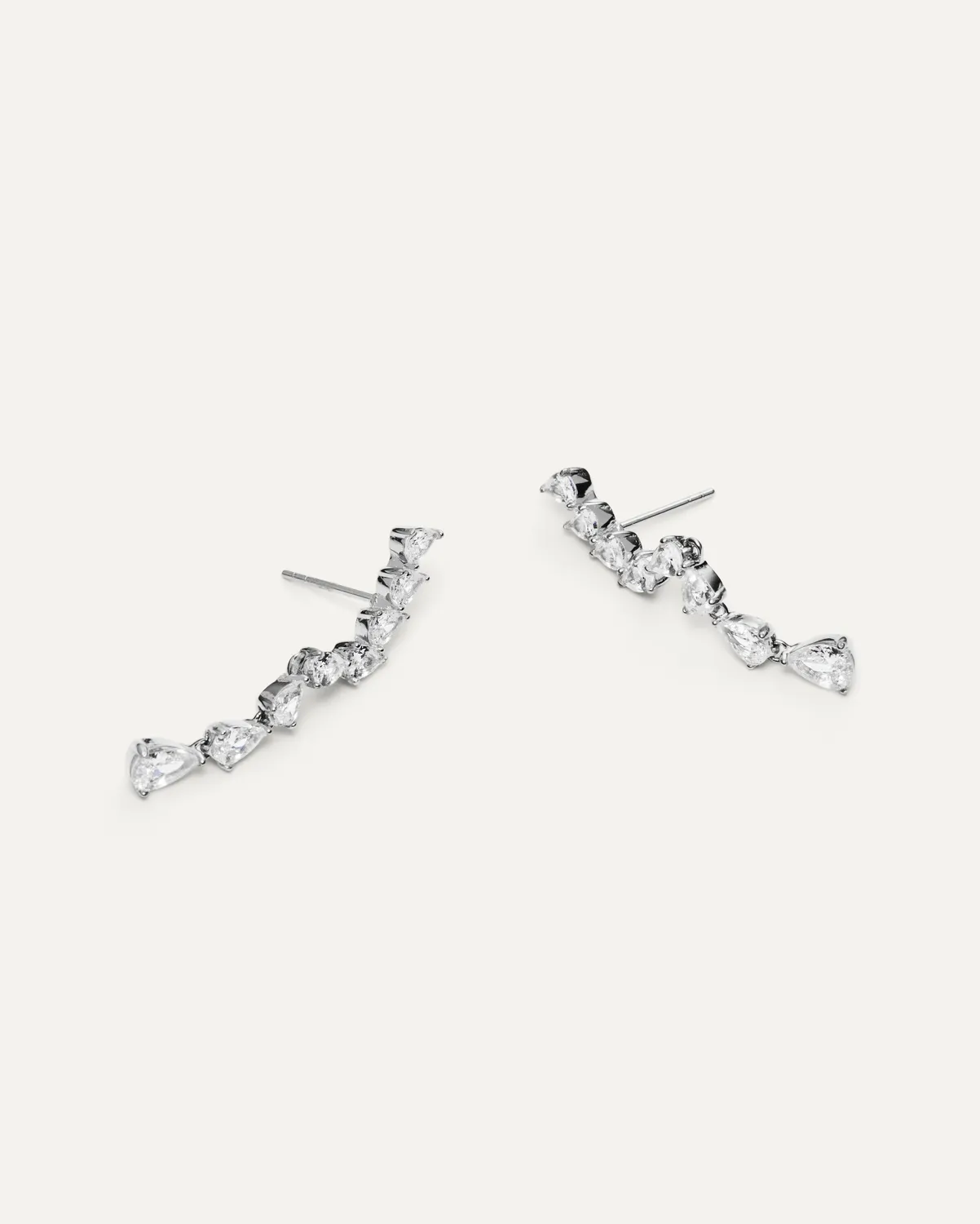 Mockberg Isadora Steel øredobber sølv 33 mm zirkonia
