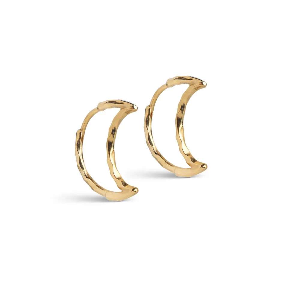 Enamel Organic Moon Medium øredobber 21,5 mm gull
