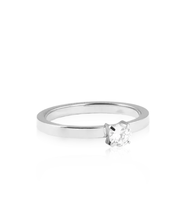 Blomdahl Tiffany ring CZ White titan