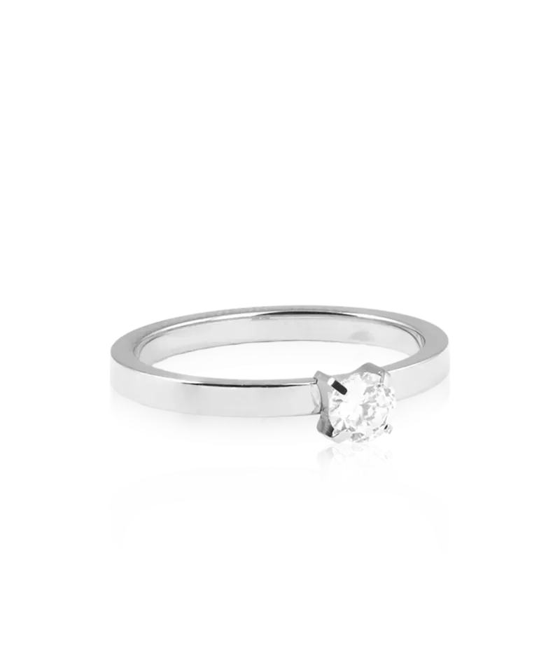Blomdahl Tiffany ring CZ White titan